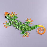 Handmade Metal Gecko Wall Decoration for Garden Outdoor Animal Statues or Home Wall Decorative Sculptures