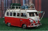 Home Decoration Classic Metal Bus Model Ornaments Antique Bus Figurines Metal Crafts Photography Props Kids Toys Birthday Gifts