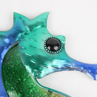 Ručně vyráběná kovová nástěnná dekorace Seahorse pro zahradní dekorace Venkovní sochy miniaturní a sochařské zvíře
