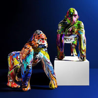 Severská kreatívna farebná graffiti gorila socha a socha domáca dekorácia ozdoba kancelárska výzdoba artware rok darčeky