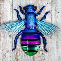 Decoración de pared de abeja de color metálico hecha a mano para decoración del hogar y jardín Miniaturas Estatuas y esculturas de animales al aire libre para patio