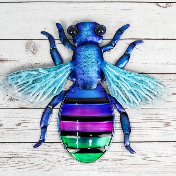 Handmade Metal Colored Honeybee Wall Decoration for Home and Garden Decoration Miniaturas Animal Outdoor Statues and Sculptures for Yard