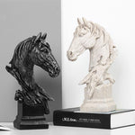Home Decor Horse Statue Antique Horse Head Sculpture Living Room Display Figurines Handcrafts Decoration Gifts Furnishings