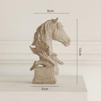 Decor pentru casă Statuia calului Sculptură antică cu cap de cal Afișare cameră de zi Figurine Artizanat Decorare Cadouri Mobilier