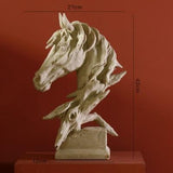 Decoració de la llar Estàtua de cavall Escultura antiga de cap de cavall Pantalla de sala d'estar Figuretes Artesania Decoració Regals Mobiliari
