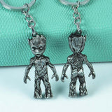 Handmade Handmade Alloy Keychain Home Decoration Figurines Anime Groot Baby Tree Miniature Model Vintage Bronze Silver Ornaments Crafts