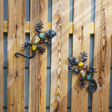 Rankų darbo 2 vnt. Maža metalinė geko siena namų ir sodo dekoravimui Lauko statulų priedai Skulptūros Gyvūnas