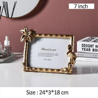 Nádherný zlatý rámeček na fotorámeček pro domácí dekorace Doplňky Figurky do obývacího pokoje Fotorámeček Ornament Svatební dárky