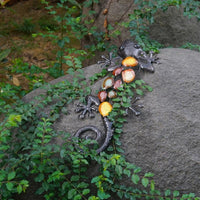 Decoració de paret Gecko de gran metall feta a mà per a jardins i escultures d’estàtues d’estàtues per a la llar i el jardí