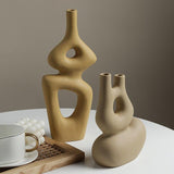 Nordic Art Decoration Simplicity Geometric Vase Ceramic Crafts Living Room Flower Arrangement Home Decoration Furnishings Gifts