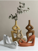 Nordic Art Decoration Simplicity Geometric Vase Ceramic Crafts Living Room Flower Arrangement Home Decoration Furnishings Gifts