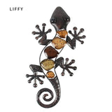 Handmade Home Decor Metal Gecko Wall for Garden Decoration Outdoor Statues Accessories Sculptures and Animales Jardin