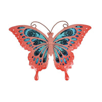 Ručně vyráběná zahradní růžová motýlka na zeď pro domácí a zahradní venkovní dekorace Sochy Miniatury Sochy