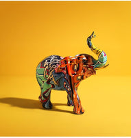 Domácí dekorace Severská kreativní barevná graffiti Sloní socha Socha zvířat Kreativní ozdoba Moderní figurky Dekorace