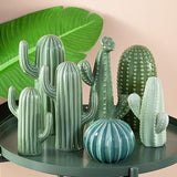 Modelo en miniatura de Cactus de simulación de cerámica nórdica, decoraciones para el hogar, sala de estar, gabinete de vino, decoración, adorno artesanal