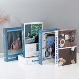 نموذج كتاب محاكاة INS إكسسوارات ديكور منزلي بساطة زرقاء مزيفة لتزيين الكتب والمفروشات غرفة الدراسة ديكور خزانة الكتب