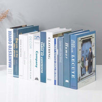 نموذج كتاب محاكاة INS إكسسوارات ديكور منزلي بساطة زرقاء مزيفة لتزيين الكتب والمفروشات غرفة الدراسة ديكور خزانة الكتب