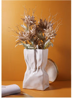 Art Fold Vase Nordique En Céramique Origami Vases Ornement Décoration De La Maison Arrangement De Fleurs Salon Ameublement Artware Figurines