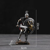 Handgjorda Vintage Heminredning Sparta Statyer Armor Model Miniaturer Spartacus Warrior Figurines Vardagsrum Skrivbordsdekoration