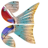 Ručně vyráběné kovové rybí nástěnné dekorace pro domácí a zahradní dekorace Venkovní zvířata Zahrady s barevnými skleněnými sochami Sochy Sada 2