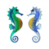 Handmade Metal Seahorse Wall Art for Garden Decoration Outdoor Statues Miniature and Sculpture Animal Set of 2