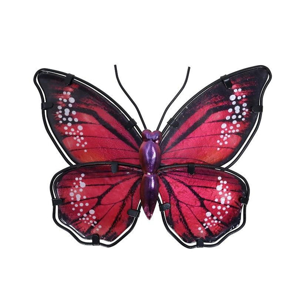 Handmade Red Metal Butterfly Wall Art for Home and Garden Decoration Miniaturas Animal Outdoor Statues and Sculptures for Yard
