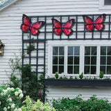 Handmade Red Metal Butterfly Wall Art for Home and Garden Decoration Miniaturas Animal Outdoor Statues and Sculptures for Yard