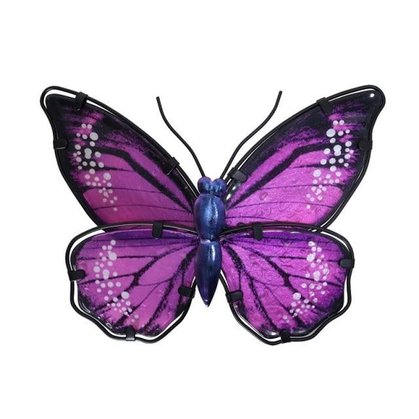 Handmade Purple Metal Butterfly Wall Decoration for Home and Garden Decoration Miniaturas Animal Outdoor Statues and Sculptures for Yard