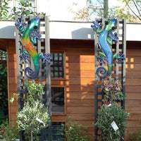 Il·lustracions fetes a mà de la paret Gecko per a la decoració del jardí Animals exteriors Estàtues Accessoris en miniatura Escultures per al jardí Conjunt de 2