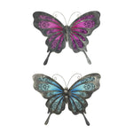 Manfarita Ĝardena Papilio de Mura Artaĵo por Hejmaj kaj Subĉielaj Ornamadoj Statuoj Miniaturoj Skulptaĵoj Aro de 2