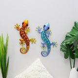 Ručně vyráběné domácí dekorace Kovové gekonové nástěnné umění pro zahradní dekorace Venkovní sochy Sochy a Animales Zahradní dvůr Sada 2