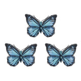 Handmade Blue Metal Butterfly Wall Art for Home and Garden Decoration Miniaturas Animal Outdoor Statues and Sculptures for Yard Set of 3