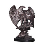 เงินโบราณประติมากรรมสัตว์ตกแต่งบ้าน Spread Wings Eagle Figurines งานฝีมือเรซินห้องนั่งเล่นตู้หนังสือ Dispaly Artware