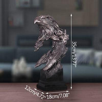 Sculptură animală argintie antică Decorare acasă Aripi împrăștiate Figurine de vultur Rășină Artizanat Camera de zi Bibliotecă Dispaly Artware