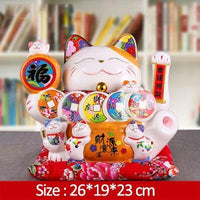 Kreativní keramické figurky šťastné kočky Feng Shui dekorace Ornament Domácí dekorace Doplňky Obchod Příjem Stolní dekorace Řemesla