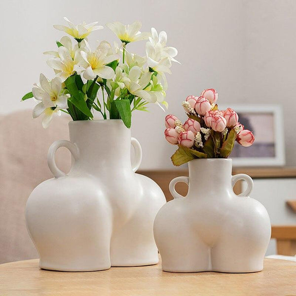 Creative Nordic Ceramic Simulation Body Art Vase Dried Flower Plant Arrangement Vases Ornament Home Decoration Crafts Furnishing
