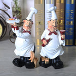 Venda estatuetas de modelo de chef para decoração de casa Acessórios de decoração de restaurante ocidental Escultura em miniatura Enfeites de resina artesanal