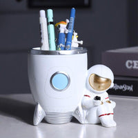 Decoració de la llar Model en miniatura Decoració creativa Ornament Porta-bolígrafs Espai Homes Estatuetes Resina Contenidor d'astronautes Regals d'aniversari