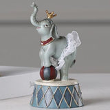 Roztomilé zvířecí cirkusové výkonné miniaturní figurky Legrační korunní sloní pryskyřice Ornament Psací stůl Dekorační doplňky Dětská hračka
