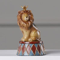 Cute Animal Circus Performance Miniature Model Figurines Funny Crown Elephant Resin Ornament Desk Decoration Accessories Kid Toy