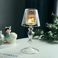 Håndlaget nordisk nostalgisk glasslysholder Hjemmeartikler Lysestake Ornament Stue Display Møbler Bryllupsdekor