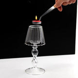 Handmade Nordic Nostalgic Glass Candle Holder Home Supplies Candlestick Ornament Living Room Display Furnishings Wedding Decors