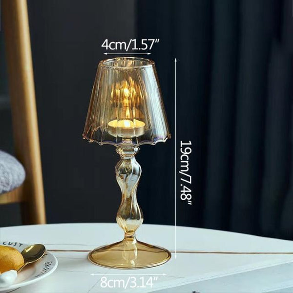Handmade Nordic Nostalgic Glass Candle Holder Home Supplies Candlestick Ornament Living Room Display Furnishings Wedding Decors
