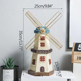 ヴィンテージ樹脂風車の装飾品家の装飾アクセサリーオランダの風車写真の小道具リビングルームのテレビキャビネットの装飾