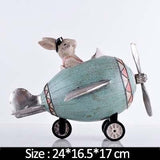 Paseos de coello creativos Avións pilotos de motocicletas Modelo en miniatura Accesorios de decoración do fogar Xoguetes para nenos Artesanía de decoración de cabeceira para nenos