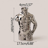 Европско модерно уметничко вазно тело за човечко тело Керамика позлатена сребрена боја Цвет аранжман Декорации за работна површина Орнаменти Мебел