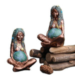 Ozdoby do dekoracji domu matka ziemia figurki do dekoracji bogini Retro miniaturowy model meble parapetówka prezenty rzemiosło