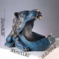 Evropské moderní figurky pro skladování zvířat Pryskyřice Domácí potřeby Lion Skladovací ozdoby Obývací pokoj Zobrazit Candy Plate nábytek