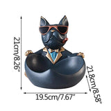 Pohjoismainen muoti viileä koira lasilla Figuriinit hartsi Kodintarvikkeet Säilytyskoristeet Olohuoneen näyttö Candy Plate Kalusteet