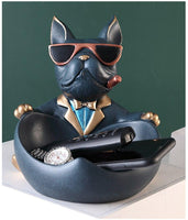 Nordiskt mode Cool hund med glasögon Statyetter Harts Hemförnödenheter Förvaringsprydnader Vardagsrumsmöbler Candy Plate Inredning